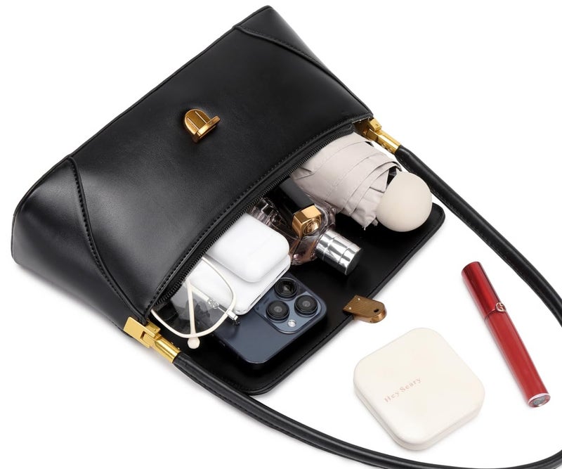 WSRYDJDL Shoulder Bags for Women Vintage Handbag Retro Classic Small Purse Cute Hobo Tote Handbag Mini Clutch Purse (Black) - Image 5